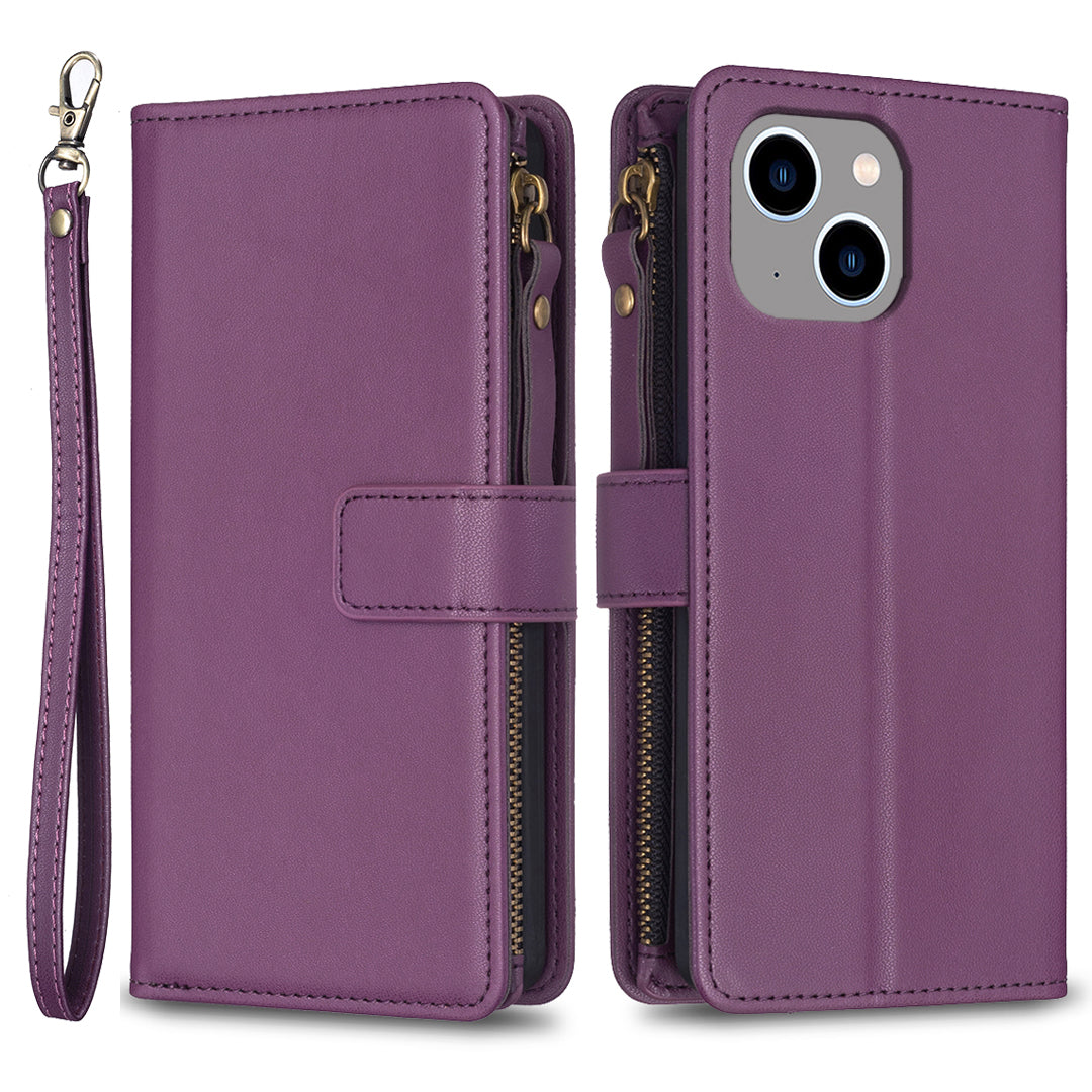 BF Style-19 for iPhone 14 Plus Wallet PU Leather Case Stand Zipper Pocket Drop-proof Phone Cover BF Style-19 for iPhone 14 Plus Wallet PU Leather Case Stand Zipper Pocket Drop-proof Phone Cover